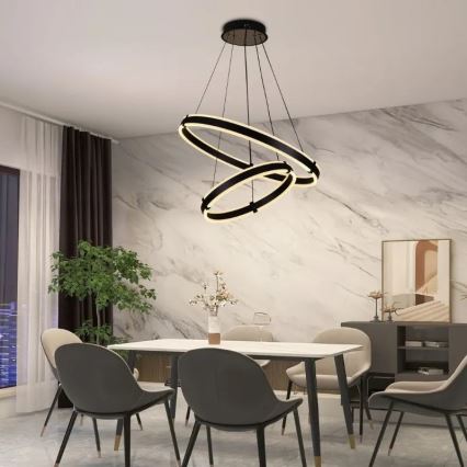 Ρυθμιζόμενο LED φωτιστικό οροφής με καλώδιο LED/140W/230V 3000-6500K διάμ. 60 εκ. + τηλεχειριστήριο