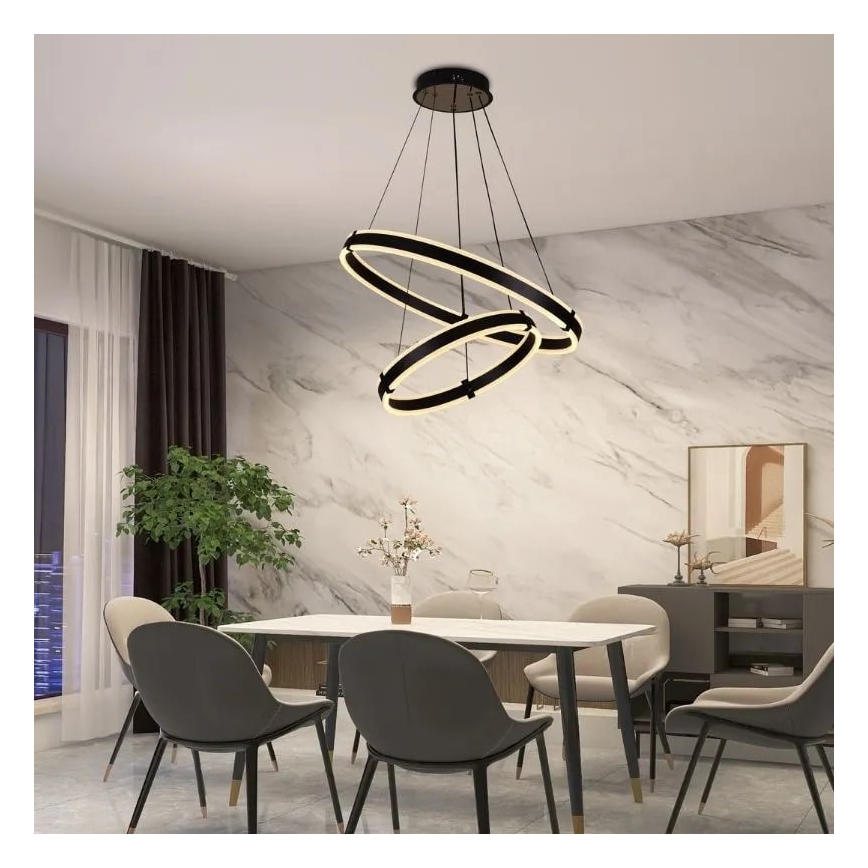 Ρυθμιζόμενο LED φωτιστικό οροφής με καλώδιο LED/140W/230V 3000-6500K διάμ. 60 εκ. + τηλεχειριστήριο