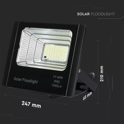 LED Ρυθμιζόμενος Ηλιακός Προβολέας LED/16W/3,2V 4000K IP65 10000 mAh + τηλεχειριστήριο