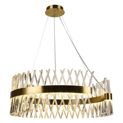 LED Ρυθμιζόμενο Κρυστάλλινο Φωτιστικό Οροφής με Καλώδιο LED/175W/230V 3000-6500K Χρυσό + Τηλεχειριστήριο