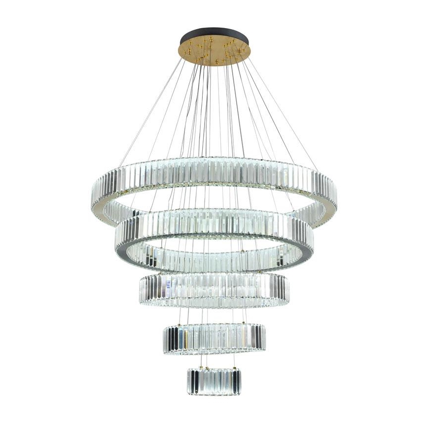 LED Ρυθμιζόμενο Κρυστάλλινο Φωτιστικό Οροφής με Καλώδιο LED/195W/230V 3000-6500K + τηλεχειριστήριο