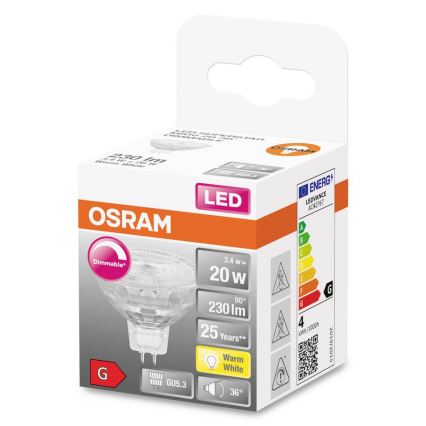 LED Ρυθμιζόμενη Λάμπα GU5,3/3,4W/230V 2700K CRI 90 - Osram