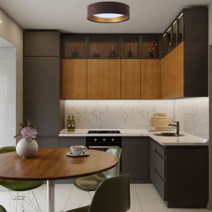 LED Ρυθμιζόμενο Φωτιστικό Οροφής SMART GALAXY LED/36W/230V διάμ. 55 εκ. 2700-6500K Wi-Fi Tuya καφέ/χρυσό + τηλεχειριστήριο