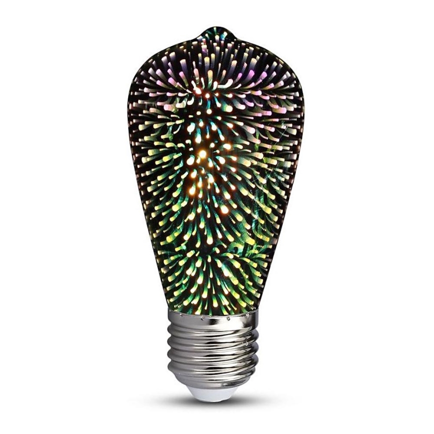 LED 3D Διακοσμητική λάμπα FILAMENT ST64 E27/3W/230V 3000K