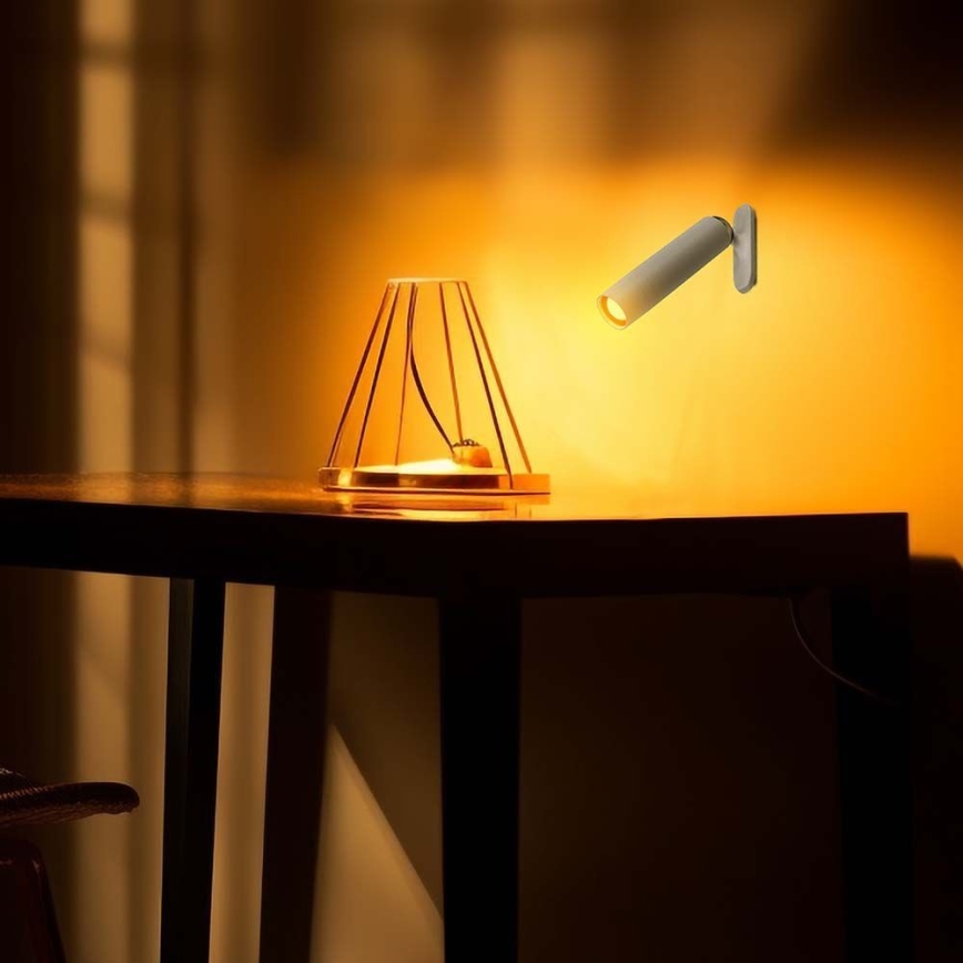 LED Ρυθμιζόμενο μαγνητικό επαναφορτιζόμενο επιτραπέζιο φωτιστικό 3 σε 1 LED/3W/5V 4000K 1500 mAh λευκό