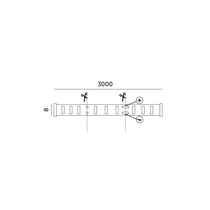 LED Ρυθμιζόμενη Ταινία LED/25W/230V 3m 4000K