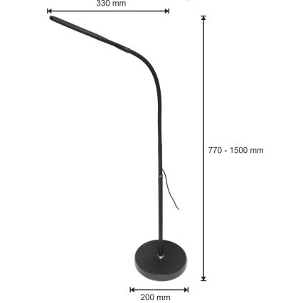 LED Ρυθμιζόμενο Φωτιστικό 3σε1 LED/10W/230V 3000/4000/6000K CRI 90 μαύρο