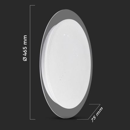 LED Ρυθμιζόμενο Φωτιστικό Οροφής LED/40W/230V 3000K/4000K/6500K διάμ. 46,5 εκ. + τηλεχειριστήριο