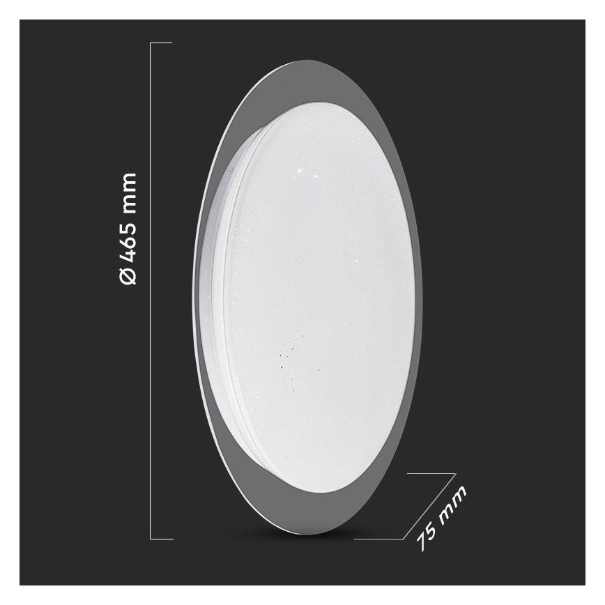 LED Ρυθμιζόμενο Φωτιστικό Οροφής LED/40W/230V 3000K/4000K/6500K διάμ. 46,5 εκ. + τηλεχειριστήριο