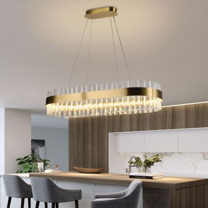 LED Ρυθμιζόμενο κρυστάλλινο φωτιστικό οροφής με καλώδιο LED/45W/230V 3000-6500K + τηλεχειριστήριο