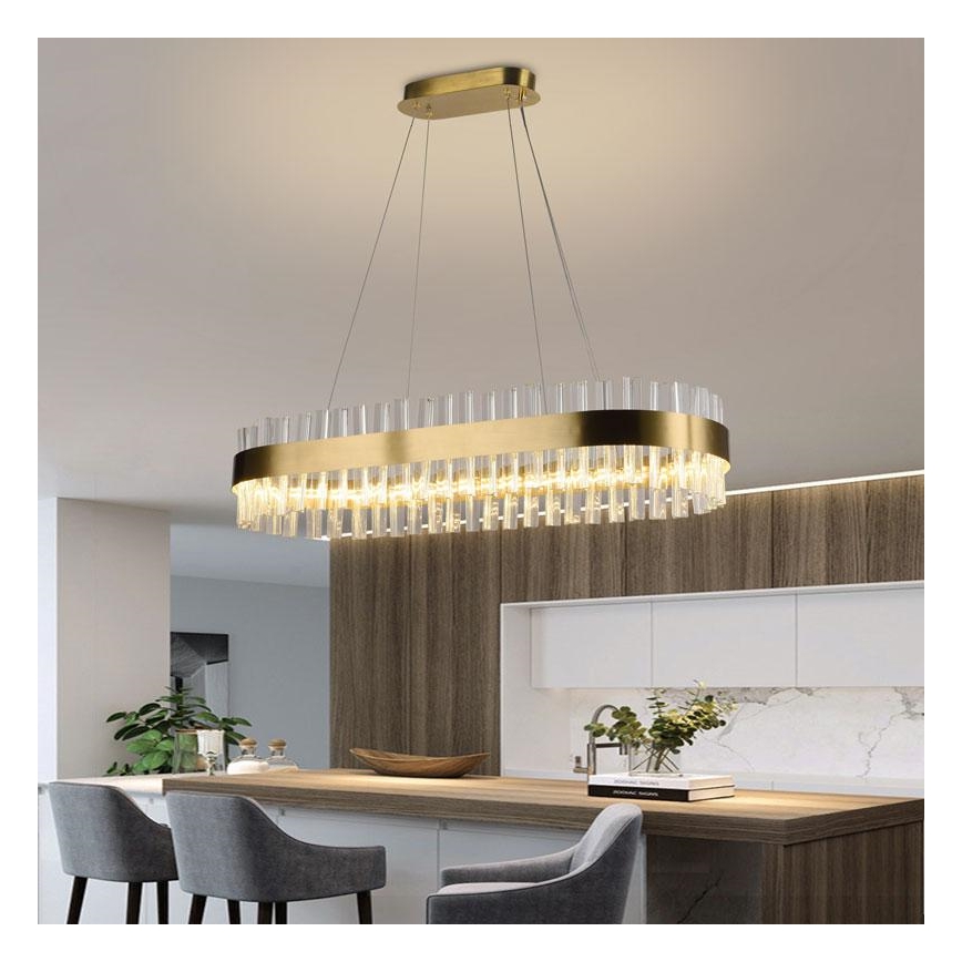 LED Ρυθμιζόμενο κρυστάλλινο φωτιστικό οροφής με καλώδιο LED/45W/230V 3000-6500K + τηλεχειριστήριο