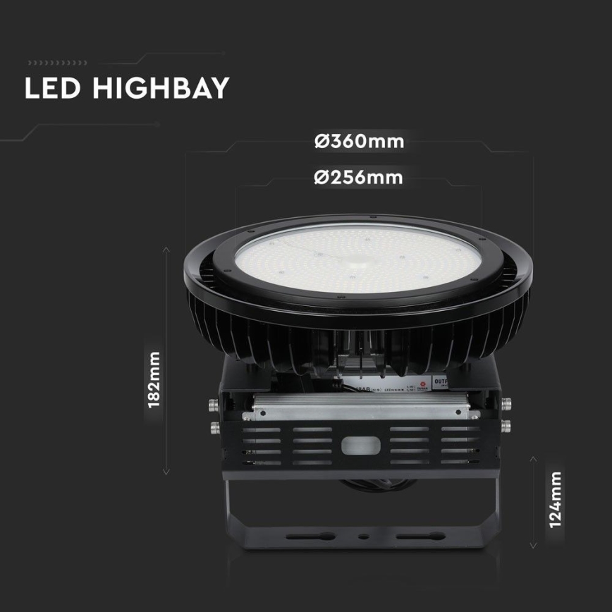 LED Ρυθμιζόμενο Βιομηχανικό Φωτιστικό High Bay LED/500W/230V 4000K IP65 μαύρο