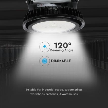 LED Ρυθμιζόμενο Βιομηχανικό Φωτιστικό High Bay LED/500W/230V 4000K IP65 μαύρο