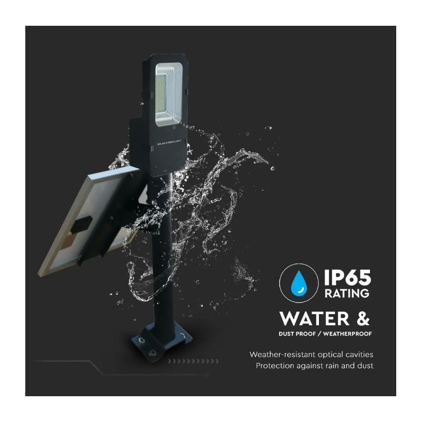 LED Ρυθμιζόμενος Ηλιακός Φωτισμός Δρόμου LED/50W/6,4V 4000K IP65 50000 mAh + τηλεχειριστήριο