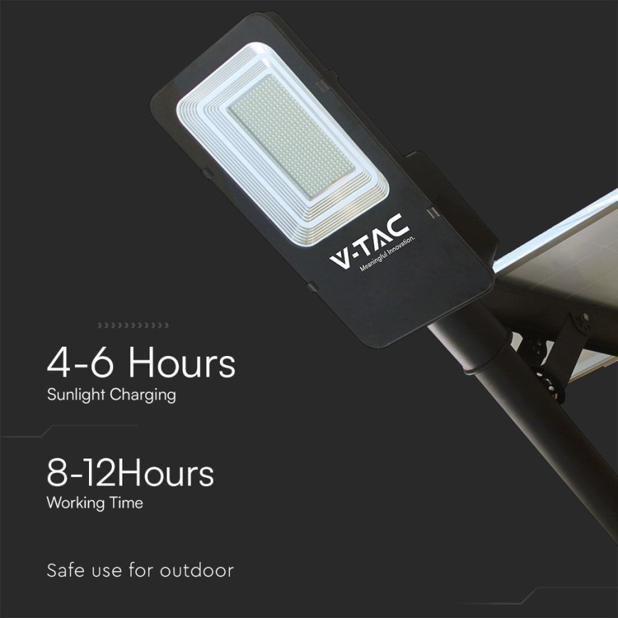 LED Ρυθμιζόμενος υβριδικός ηλιακός φωτισμός δρόμου LED/50W/230V 6500K IP65 50000 mAh + τηλεχειριστήριο