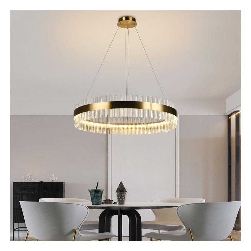 LED Ρυθμιζόμενο κρυστάλλινο φωτιστικό οροφής με καλώδιο LED/55W/230V 3000-6500K + τηλεχειριστήριο