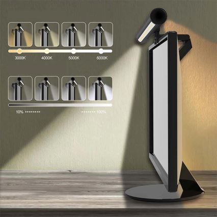 LED Ρυθμιζόμενος Αφής Φωτισμός Οθόνης LED/5W/5V 3000/4000/5000/6000K 42 εκ. Μαύρο