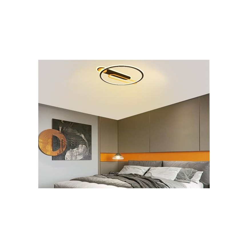 LED Ρυθμιζόμενο Φωτιστικό Οροφής LED/60W/230V 3000-6500K μαύρο + τηλεχειριστήριο