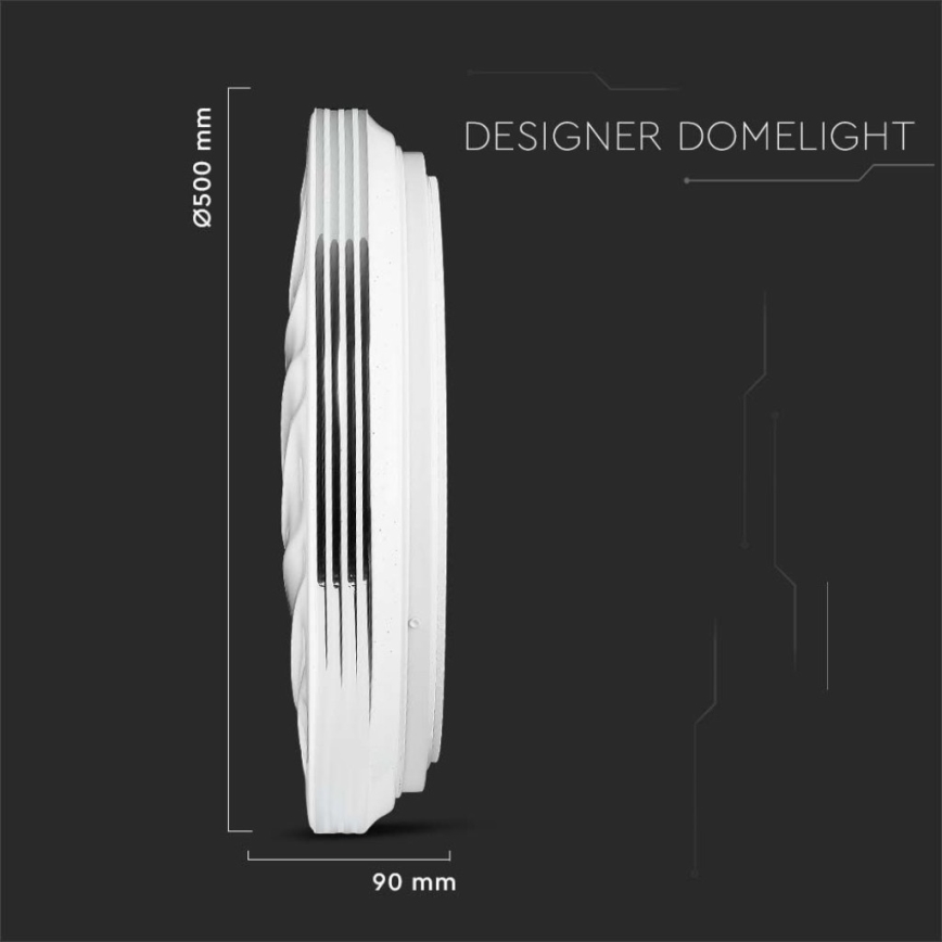 LED Ρυθμιζόμενο φωτιστικό οροφής LED/60W/230V 3000K/4000K/6500K διάμ. 50 εκ. + τηλεχειριστήριο