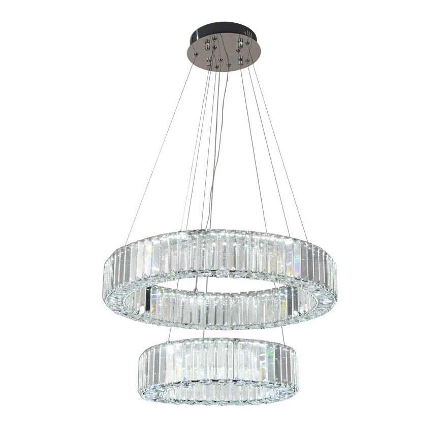 LED Ρυθμιζόμενο κρυστάλλινο φωτιστικό οροφής με καλώδιο LED/65W/230V 3000-6500K γυαλιστερό χρώμιο + τηλεχειριστήριο