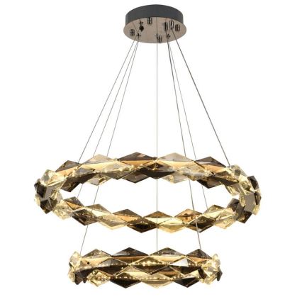 LED Ρυθμιζόμενο κρυστάλλινο φωτιστικό οροφής με καλώδιο LED/65W/230V 3000-6500K γυαλιστερό χρώμιο + τηλεχειριστήριο