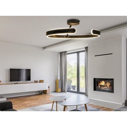 LED Ρυθμιζόμενο φωτιστικό οροφής LED/72W/230V 3000-6500K μαύρο + τηλεχειριστήριο