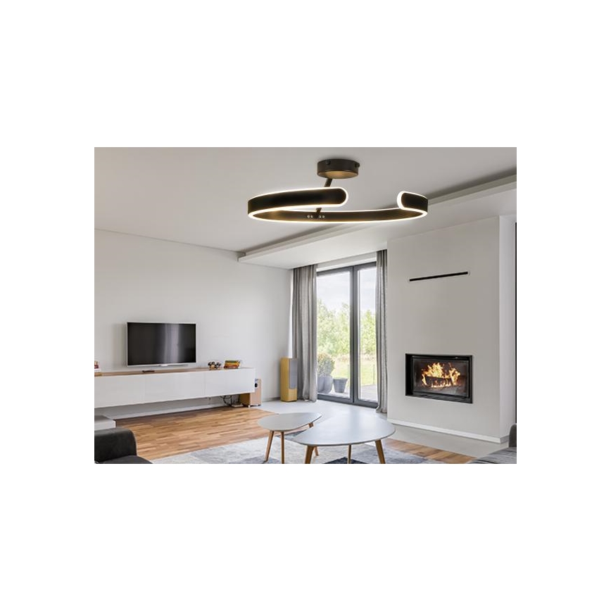 LED Ρυθμιζόμενο φωτιστικό οροφής LED/72W/230V 3000-6500K μαύρο + τηλεχειριστήριο