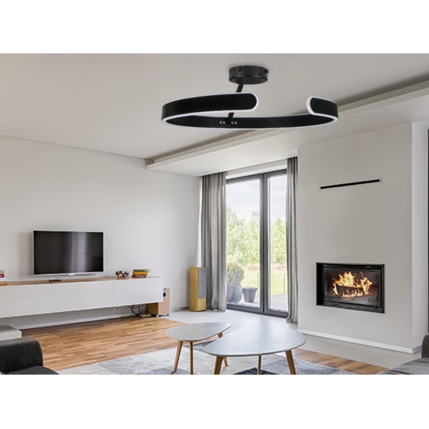 LED Ρυθμιζόμενο φωτιστικό οροφής LED/72W/230V 3000-6500K μαύρο + τηλεχειριστήριο