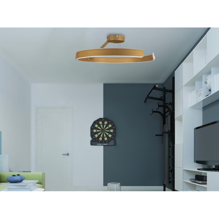 LED Ρυθμιζόμενο φωτιστικό οροφής LED/72W/230V 3000-6500K χρυσό + τηλεχειριστήριο