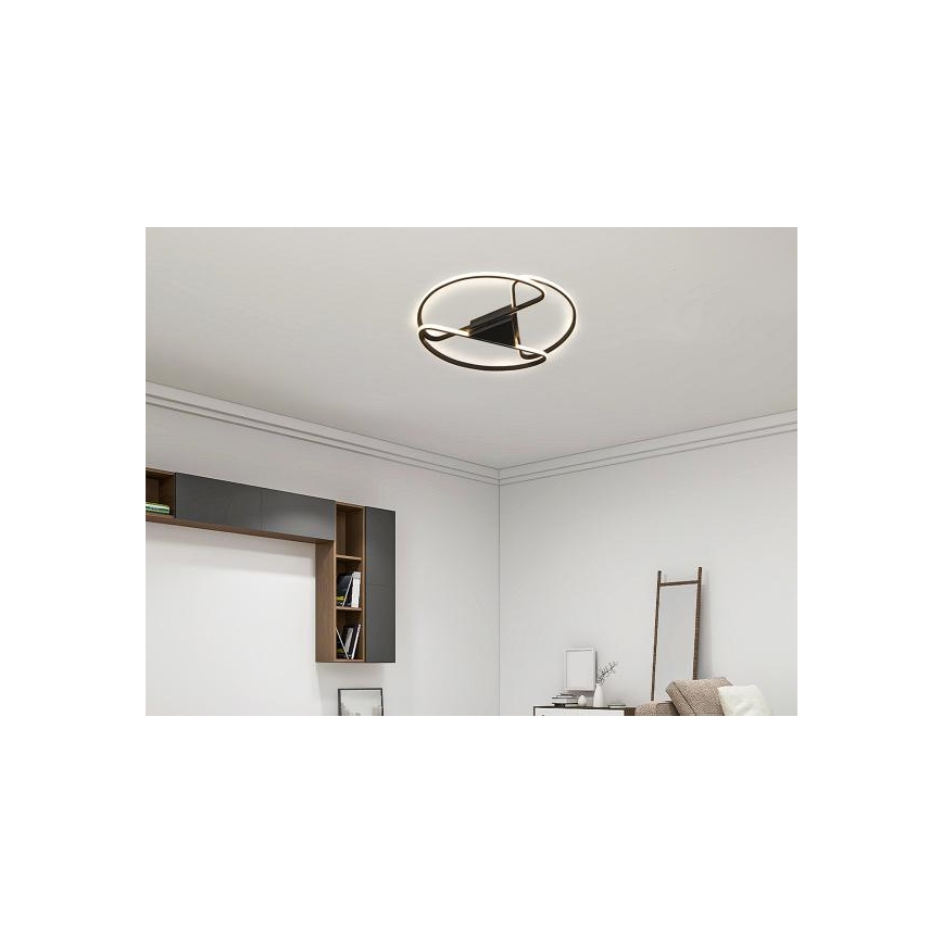LED Ρυθμιζόμενο Φωτιστικό Οροφής LED/75W/230V 3000-6500K μαύρο + τηλεχειριστήριο