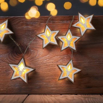 LED αλυσίδα 10xLED/2xAA 1,8m θερμό λευκό