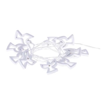 LED αλυσίδα CHAIN 10xLED/2xAA 1,85 m θερμό λευκό