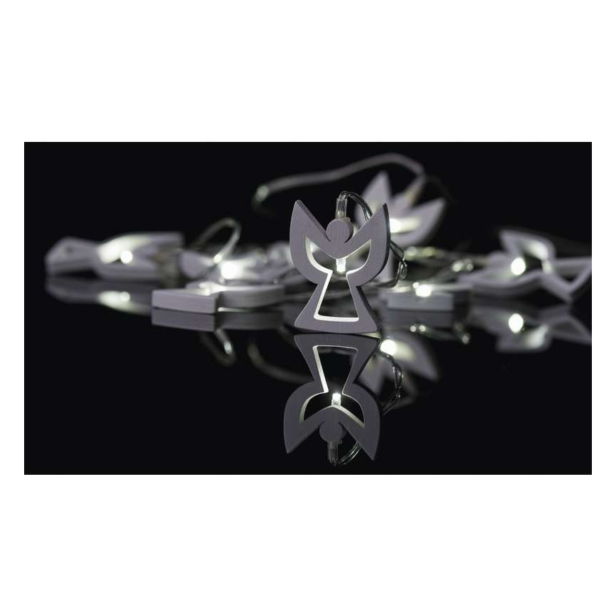 LED αλυσίδα CHAIN 10xLED/2xAA 1,85 m θερμό λευκό
