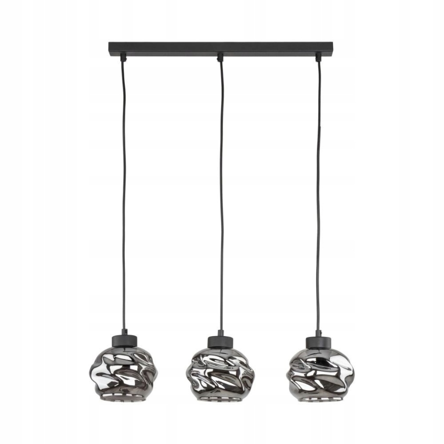 LED αναρτώμενος πολυέλαιος ZULIA σε καλώδιο 3xE27/15W/230V μαύρο/καπνιστό μαύρο