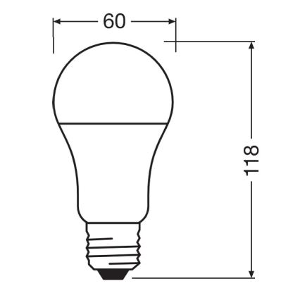 LED Αντιβακτηριδιακός λαμπτήρας A100 E27/13W/230V 2700K - Osram
