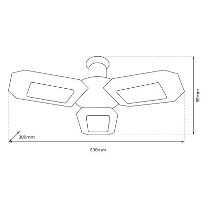 LED Ceiling προβολέας 3xE27/16,7W/230V 4000K