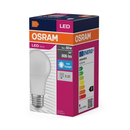 LED λάμπα A60 E27/8W/230V 6500K - Osram