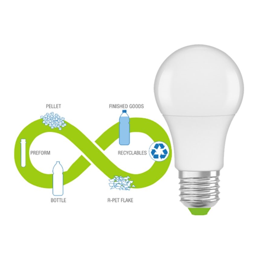 LED Λάμπα από ανακυκλωμένο πλαστικό E27/13W/230V 2700K - Ledvance