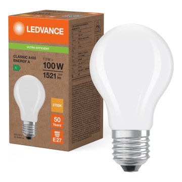 LED Λάμπα CLASSIC FILAMENT A60 E27/7,2W/230V 2700K - Ledvance