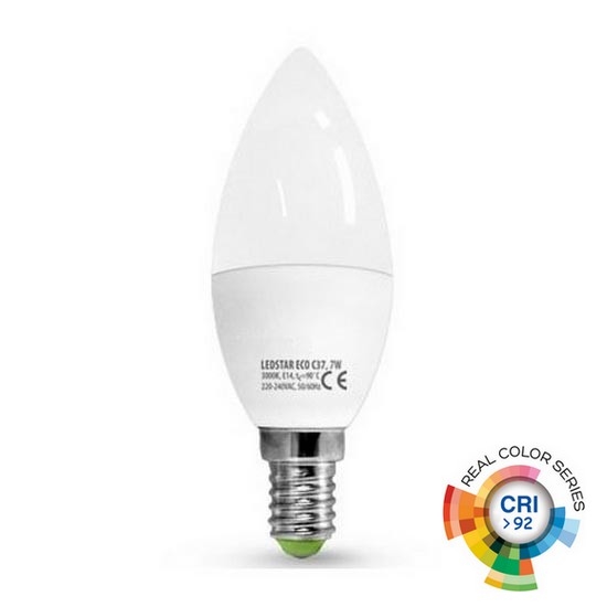 LED λάμπα ECOLINE C37 E14/7W/230V 3000K CRI 92 - Brilagi