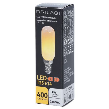 LED λάμπα FILAMENT T25 E14/4W/230V 3000K - BRILAGI