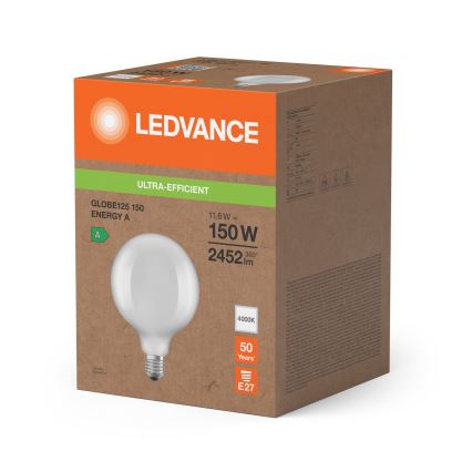 LED λάμπα GLOBE CLASSIC FILAMENT G125 E27/11,6W/230V 4000K - Ledvance