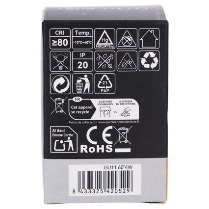 LED Λάμπα MR11 GU10/4W/230V 3000K 60° μαύρη - BRILAGI