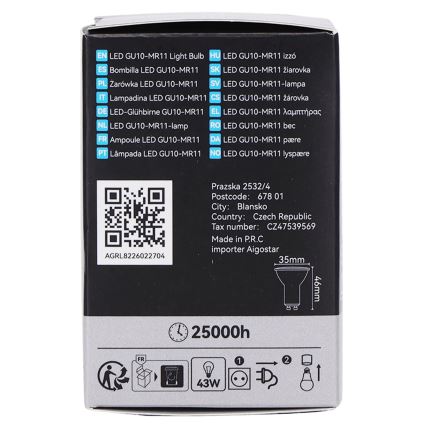 LED Λάμπα MR11 GU10/4W/230V 3000K 60° μαύρη - BRILAGI