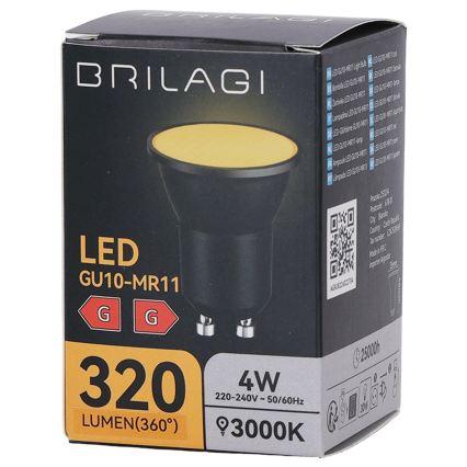 LED λάμπα MR11 GU10/4W/230V 3000K μαύρη - BRILAGI