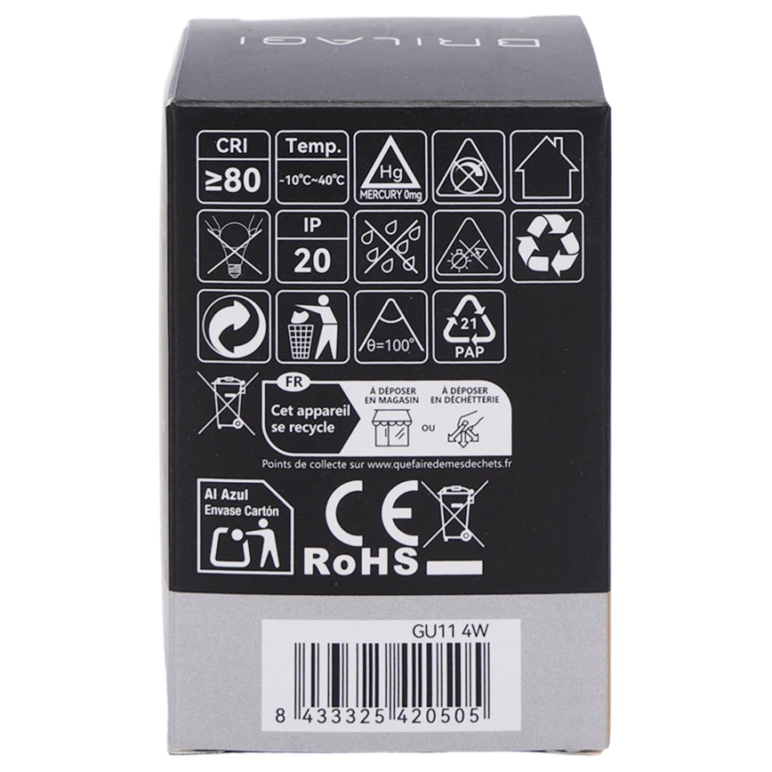 LED λάμπα MR11 GU10/4W/230V 3000K μαύρη - BRILAGI