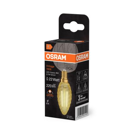 LED λάμπα ρετρό νήματος E14/2,5W/230V 2400K - Osram