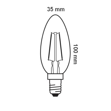 LED λάμπα ρετρό νήματος E14/2,5W/230V 2400K - Osram