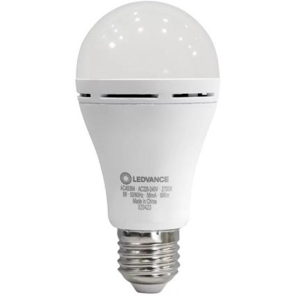 LED Λάμπα Επαναφορτιζόμενη A60 E27/8W/230V 2700K - Ledvance