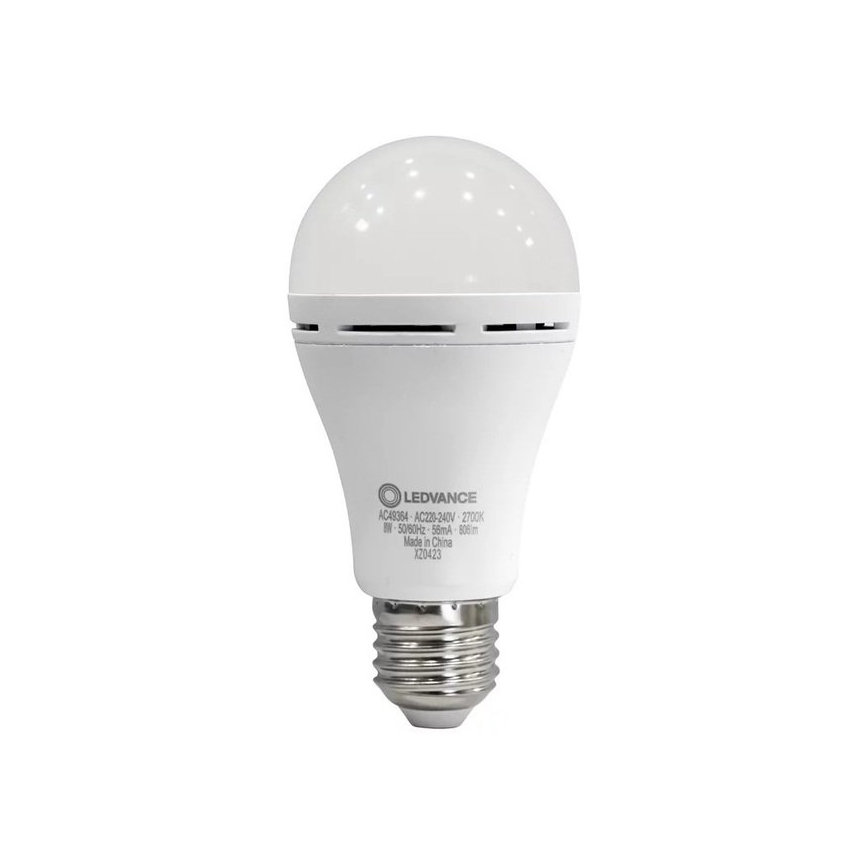 LED Λάμπα Επαναφορτιζόμενη A60 E27/8W/230V 2700K - Ledvance